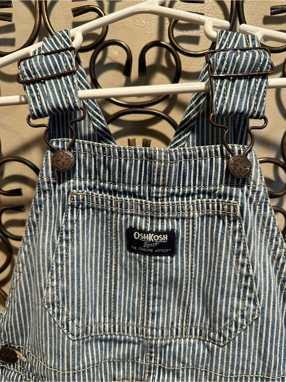 OshKosh B'gosh Blue and White Pinstripe Overalls